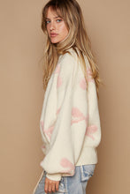 Load image into Gallery viewer, POL OVERSIZED Bow Pattern Sweater in Cream/Pink ON ORDER
