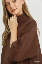Load image into Gallery viewer, Umgee Mock Neck Dolman Sleeve Sweater Top in Espresso

