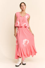Load image into Gallery viewer, Davi &amp; Dani Crinkled Knit Top Elastic Waist Maxi Skirt Set in Pink
