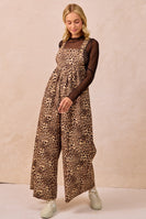 BiBi Leopard Print Wide Leg Jumpsuit in Leopard