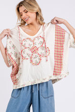 Load image into Gallery viewer, Sage+Fig Mix n Match Hooded Top with Daisy Patch Front in Cream
