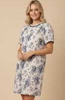 J.nna Floral Print Mini Dress in Navy