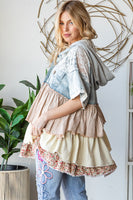 Oli & Hali Mix n Match Tiered Jacket in Light Denim Multi ON ORDER