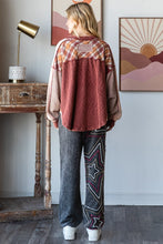 Load image into Gallery viewer, Oli &amp; Hali OVERSIZED Plaid Mix Top in Burgundy
