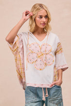 Load image into Gallery viewer, BiBi Mix n Match Hooded Top with Large Flower Patch Front in Ivory
