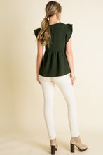 Load image into Gallery viewer, THML Ribbed Knit Top with Embroidery Details in Olive

