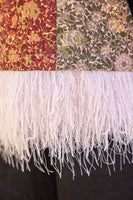 VOY Ostrich Feathered Hem Multi Color Jacquard Top in Multi