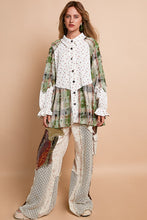 Load image into Gallery viewer, POL Floral and Plaid Print Button Down Top in Ivory Multi ON ORDER
