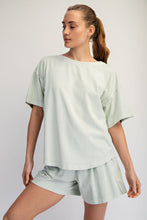 Load image into Gallery viewer, Rae Mode Pigment Washed Cotton Top and Short Set in Soft Mint
