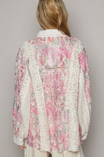Load image into Gallery viewer, POL Oversized Floral Print Top in Ivory/Pink Shirts &amp; Tops POL Clothing   
