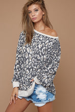 Load image into Gallery viewer, BiBi Lightweight French Terry Leopard Print Top in Taupe Band
