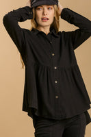 Umgee Babydoll Top in Black