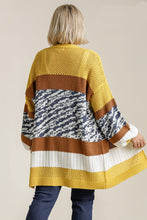 Load image into Gallery viewer, Umgee Color Block Design Cardigan in Gold and Brown
