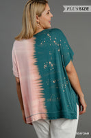 Umgee Dip Dye Top in Seafoam
