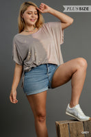Umgee Dip Dye Top in Grey