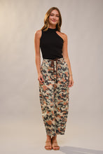 Load image into Gallery viewer, Blue B Camo Print Barrel Leg Pants with Grommet Waistband in Camo Mix
