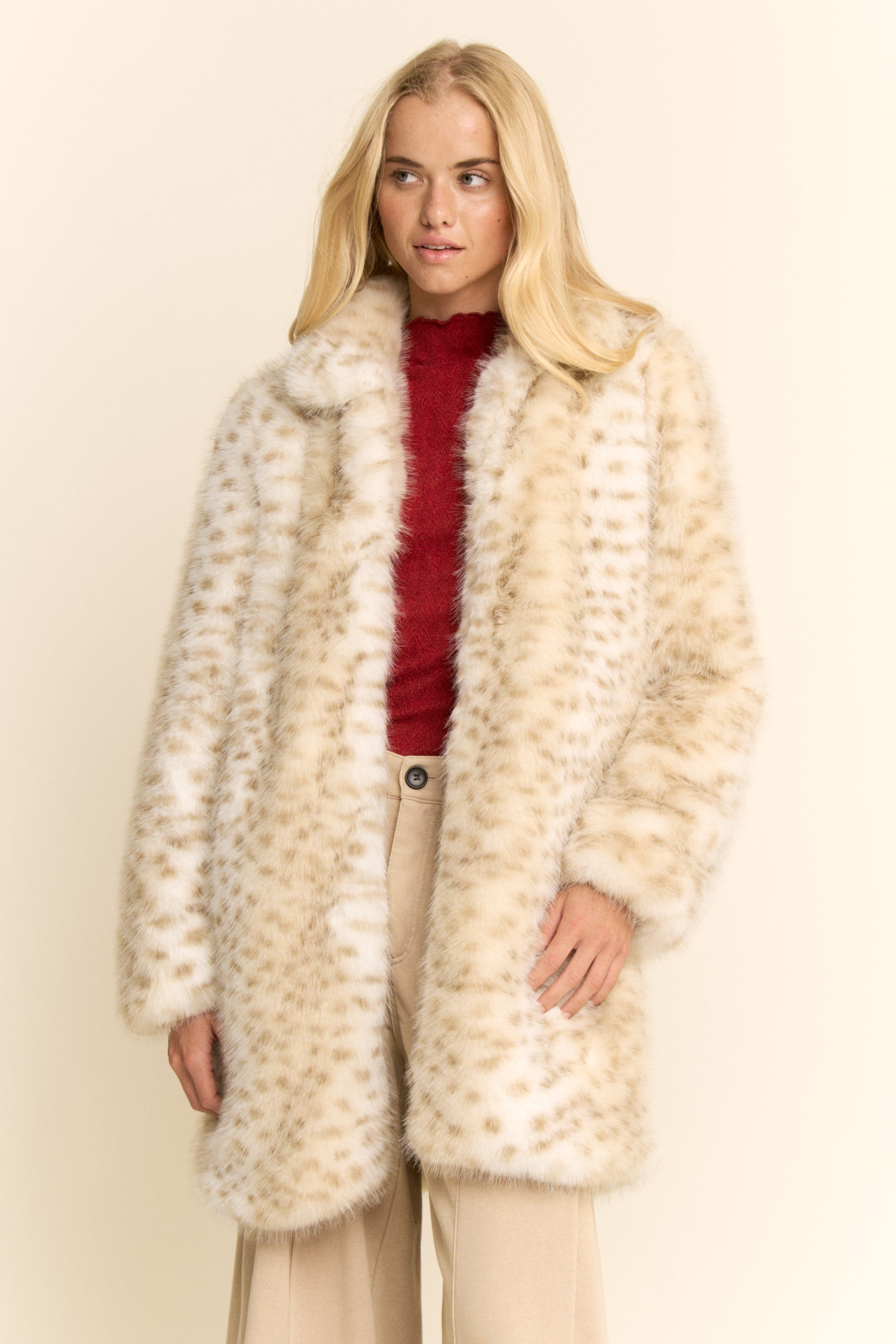 Davi & Dani Tri Color Faux Fur Jacket in Leopard/Taupe – June Adel