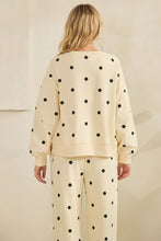 Load image into Gallery viewer, Veveret Charming Polka Dot Lounge Set in Cream/Black
