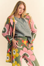 Load image into Gallery viewer, Davi &amp; Dani Floral Print Button Down Cardigan in Sage Pink ON ORDER
