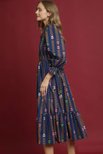 Load image into Gallery viewer, Umgee Stripped Floral Print Midi Dress in Midnight Mix
