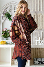 Load image into Gallery viewer, Oli &amp; Hali Bleached Flower Plaid Button Front Shirt in Dark Rust Shirts &amp; Tops Oli &amp; Hali   
