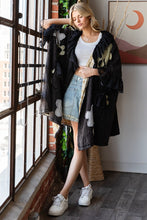 Load image into Gallery viewer, Oli &amp; Hali OVERSIZED Flower Patched Open Front Cardigan in Black
