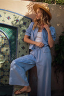 Jodifl Mineral Washed Wide Leg Pants in Blue