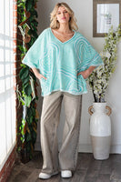 Oli & Hali OVERSIZED Connected Hearts Top in Aqua