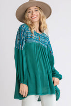 Load image into Gallery viewer, Umgee Teal Printed Tunic Top
