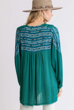 Load image into Gallery viewer, Umgee Teal Printed Tunic Top
