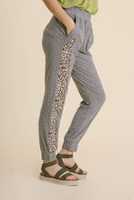 Load image into Gallery viewer, Umgee Animal Print Elastic Waist Jogger Pants with Pockets in Heather Grey
