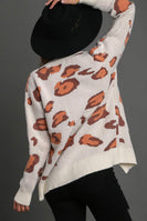 Umgee Leopard Button Down Cardigan Sweater in Cream