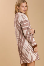 Load image into Gallery viewer, Umgee Plaid Sweater Dress in Cappuccino Mix
