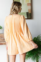 Veveret Mineral Washed French Terry Romper in Yellow