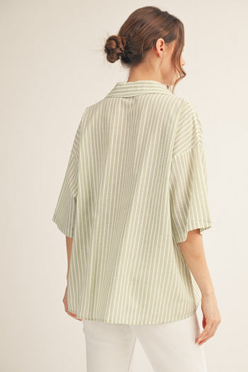 Jodifl Textured Striped Top in Sage