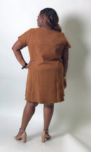 BaeVely Faux Suede Stud Detailed Mini Dress in Brown