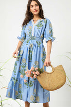 Load image into Gallery viewer, Umgee Bold Floral Print Midi Dress in Periwinkle Mix

