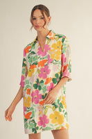 Jodifl Floral Print Shift Dress in Off White