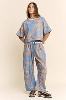 Davi & Dani Camo Print Lounge Set in Blue