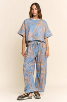 Davi & Dani Camo Print Lounge Set in Blue