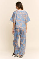 Davi & Dani Camo Print Lounge Set in Blue