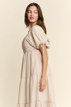 Load image into Gallery viewer, J.nna Textured Striped Maxi Dress in Taupe

