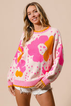 Load image into Gallery viewer, BiBi Flower Pattern Knit Sweater in Orche Combo
