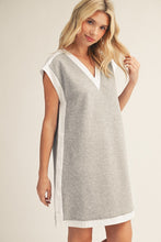 Load image into Gallery viewer, Jodifl Solid Color Casual Dress with Contrasting Color Trim in Heather Grey
