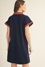 Load image into Gallery viewer, Jodifl Contrast Accent Solid Casual Dress in Navy Mix
