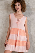 Load image into Gallery viewer, POL Contrasting Color Sleeves Top in Peach Shirts &amp; Tops POL   
