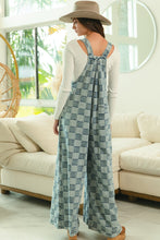 Load image into Gallery viewer, BiBi Vintage Washed Checkered Overalls in Denim ON ORDER
