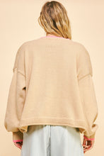 Load image into Gallery viewer, Davi &amp; Dani OVERSIZED Textured Knit Large Daisy Sweater in Beige
