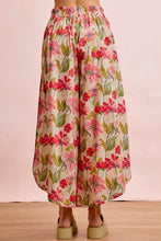 Load image into Gallery viewer, BiBi Eyelet Side Elastic Waist Wide Leg Pants in Floral
