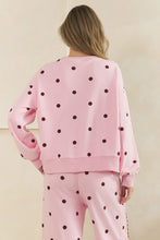 Load image into Gallery viewer, Veveret Charming Polka Dot Lounge Set in Pink/Burgundy
